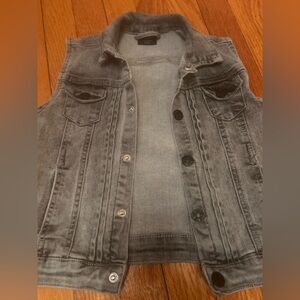 Little Bipsy Denim Vest Acid Wash Black 2-3T